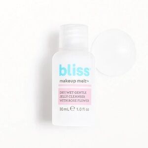 5/25💜 Bliss Makeup Melt Dry/Wet Gentle Jelly Cleanser with Rose Flower Mini 1 oz